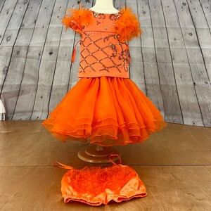 Tiffany sample cupcake dress orange 3 pc